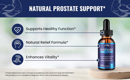Prostadine drops highlighting daily wellness and prostate support benefits